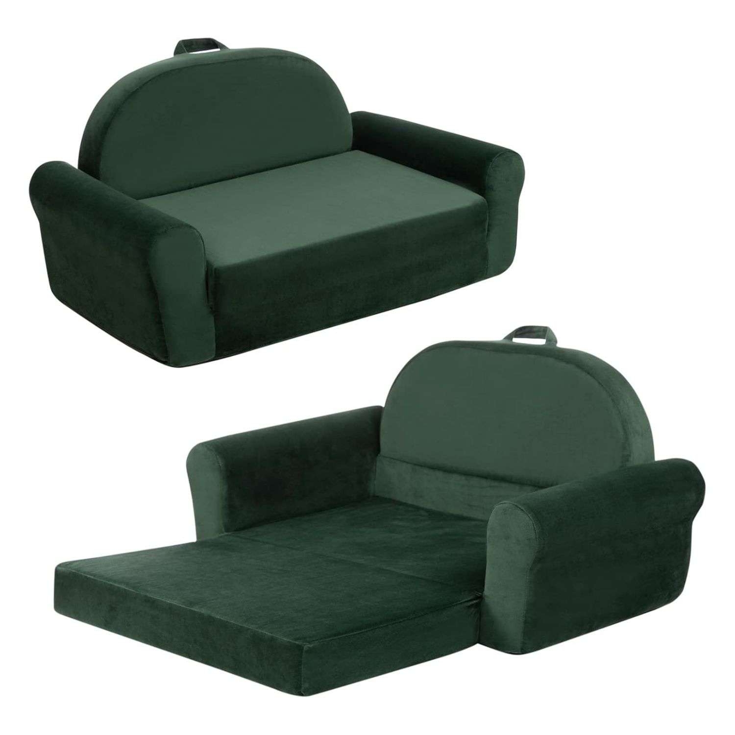 Sofá cama convertible 2 en 1 para mascotas con espuma de apoyo y funda lavable con cremallera.