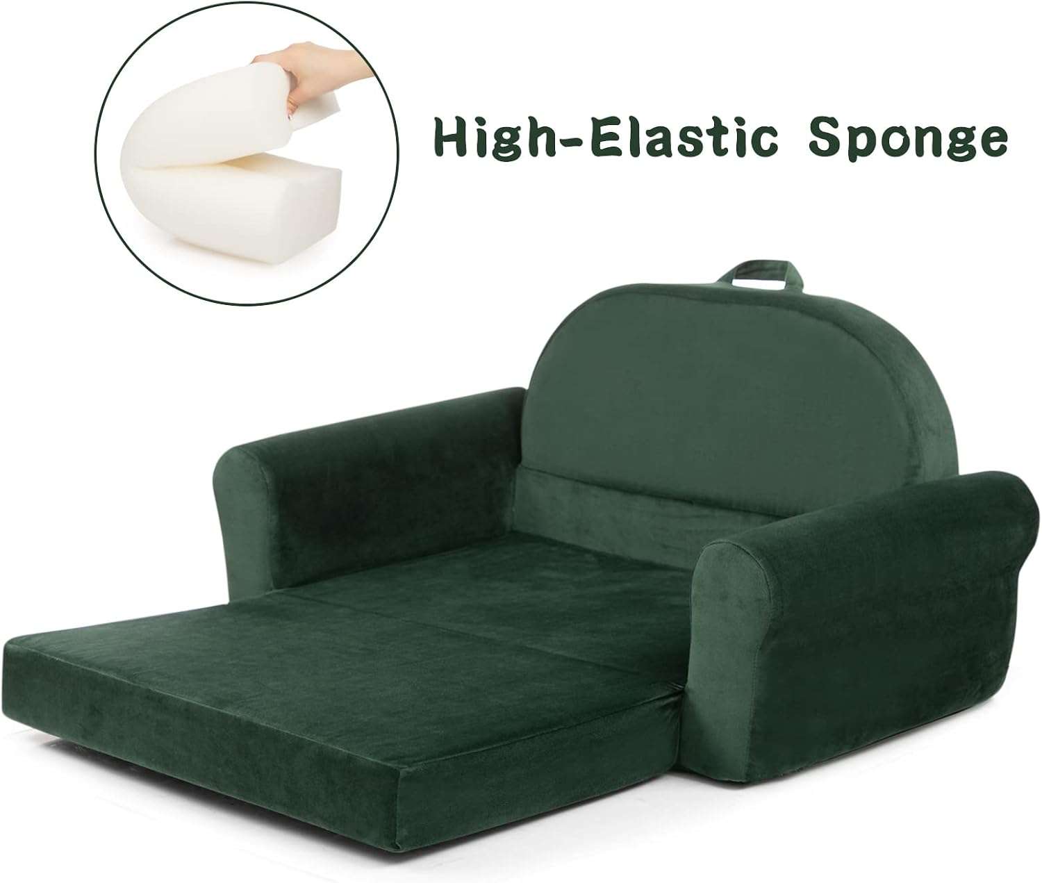 Sofá cama convertible 2 en 1 para mascotas con espuma de apoyo y funda lavable con cremallera.