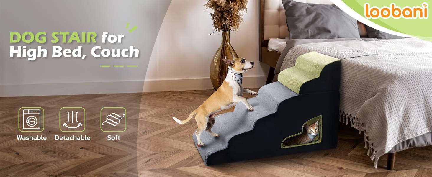 Escalera para Mascotas de Espuma con Casa (Extra Grande 6 Escalones) - Imagen 8
