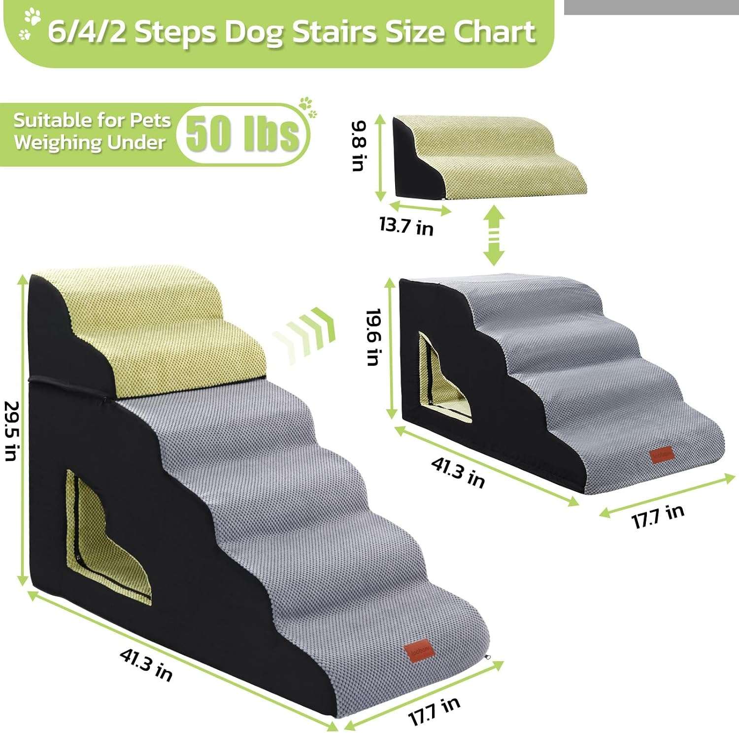Escalera para Mascotas de Espuma con Casa (Extra Grande 6 Escalones) - Imagen 6