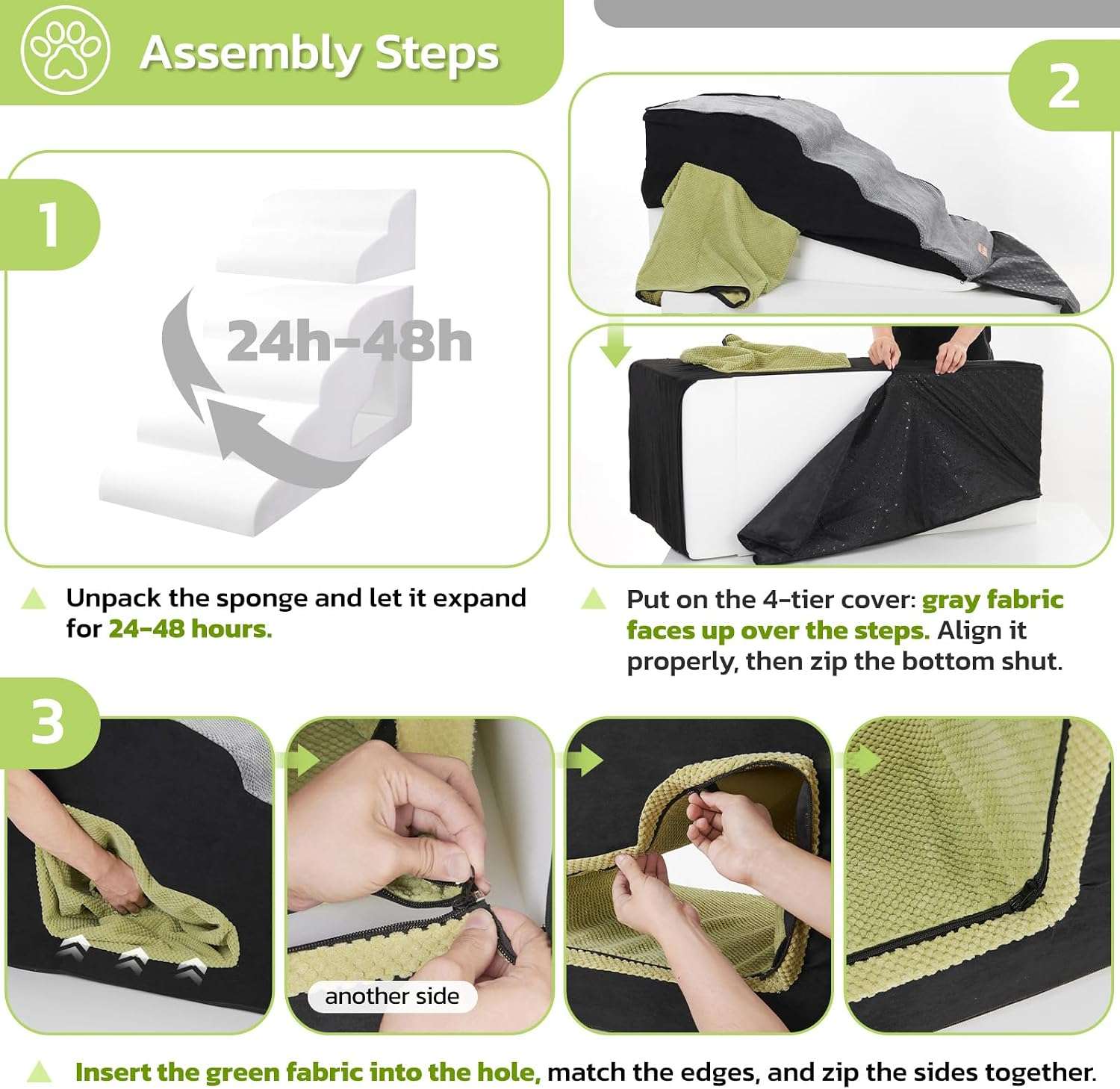 Escalera para Mascotas de Espuma con Casa (Extra Grande 6 Escalones) - Imagen 5