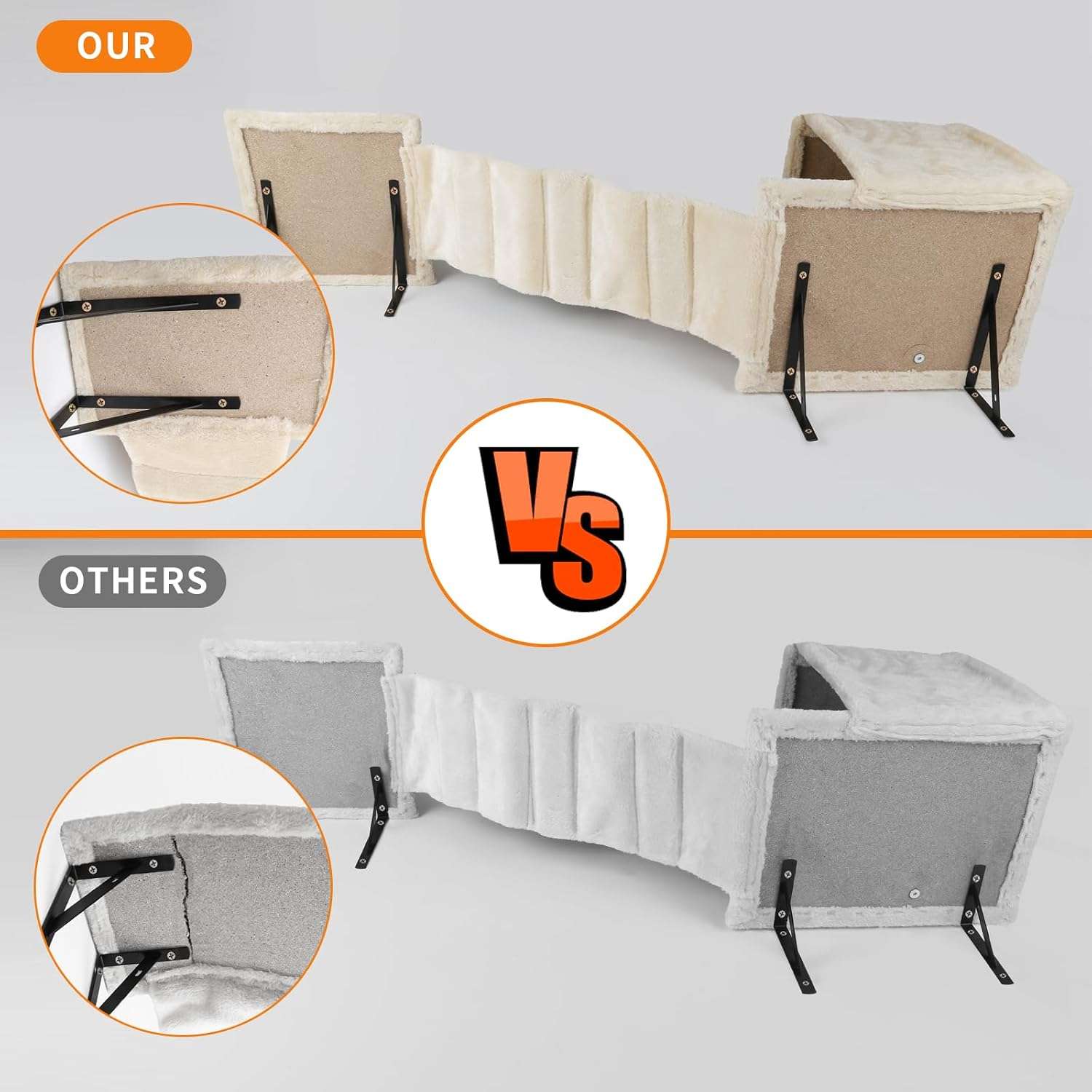 Juego de estantes de pared de madera para gatos con escalera perchas rascador y casa.