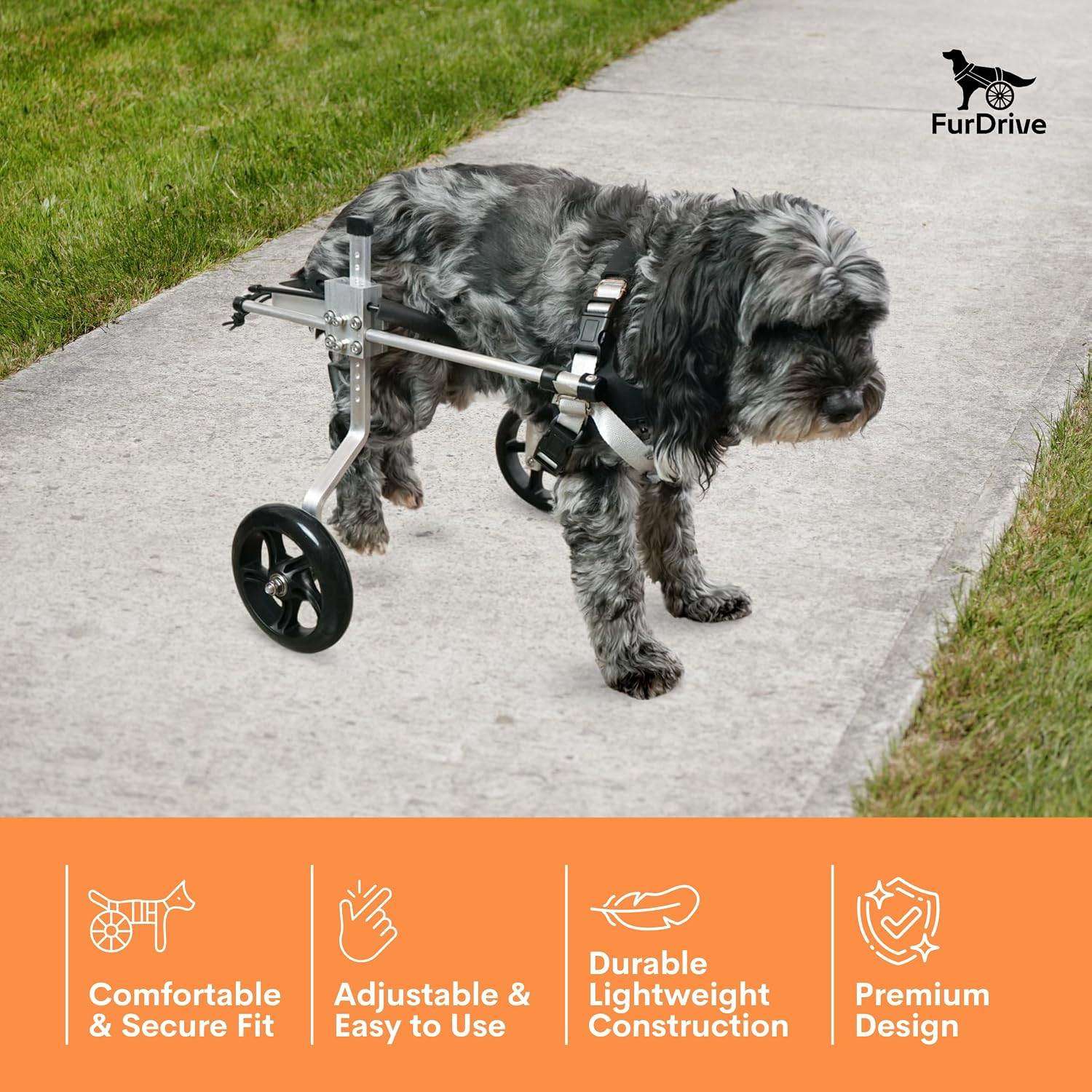 Silla de Rueda de Aluminio para Perros para Patas Traseras L - Imagen 2