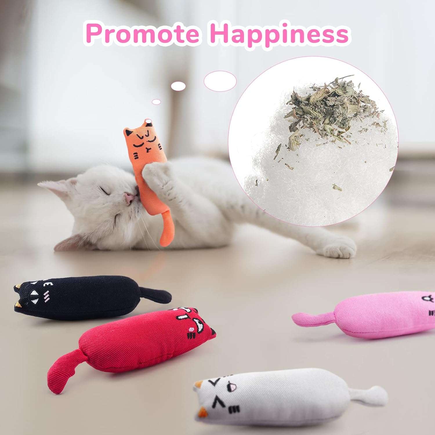 set de 5 piezas de juguetes de peluche masticables para gatos ideal para chile