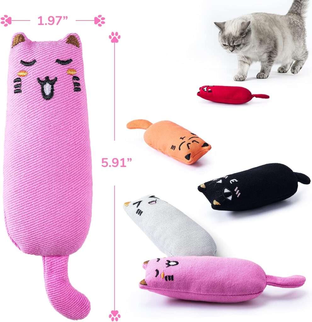 set de 5 piezas de juguetes de peluche masticables para gatos ideal para chile