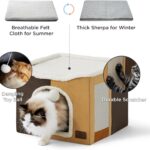 Casa Iglú con Rascador Plegable para Gatos 41x41x33 Cm - Image 3