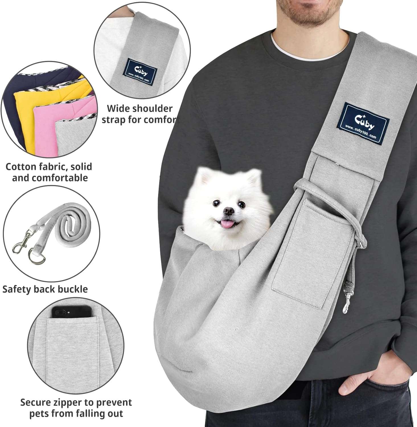 Bolso Transportador Canguro Reversible para Mascotas 46x20x23 Cm - Imagen 7