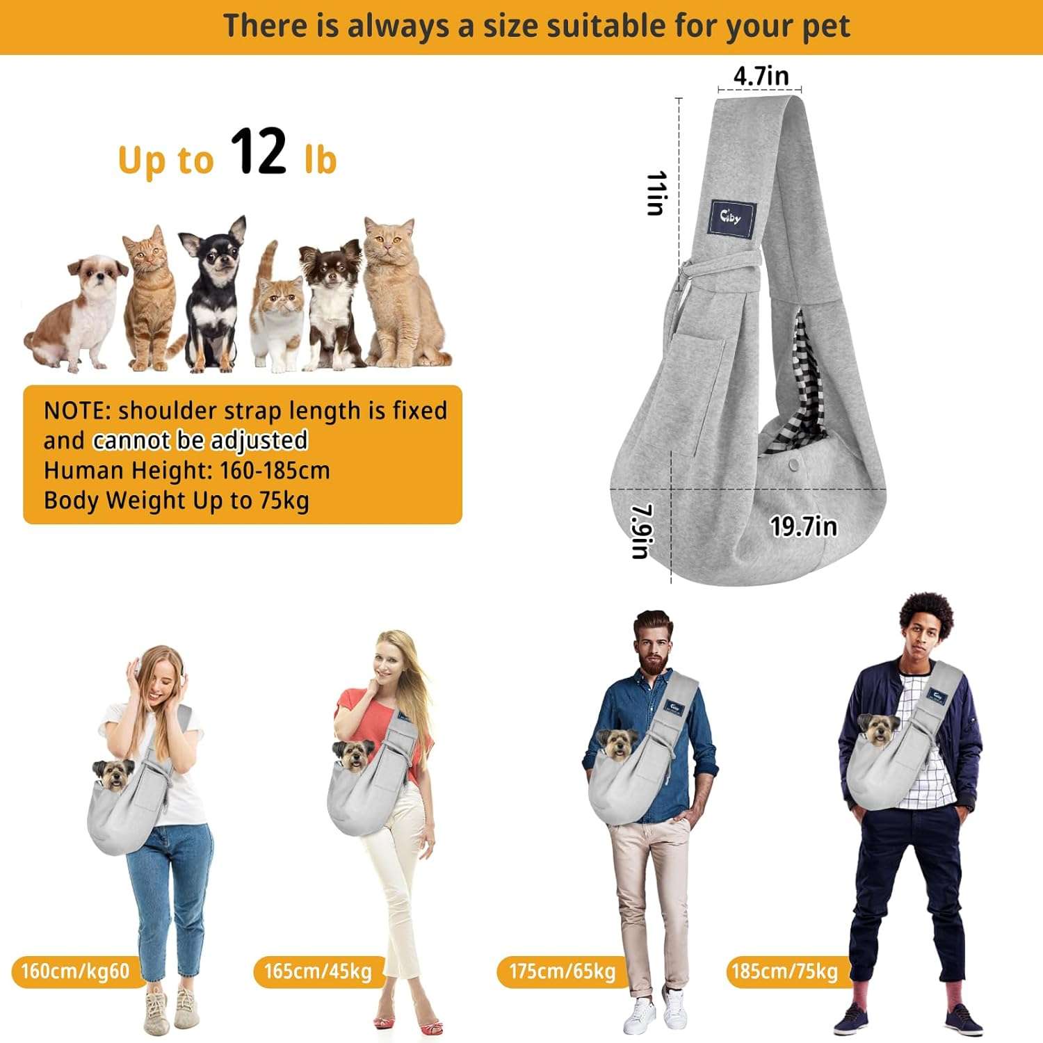 Bolso Transportador Canguro Reversible para Mascotas 46x20x23 Cm - Imagen 5