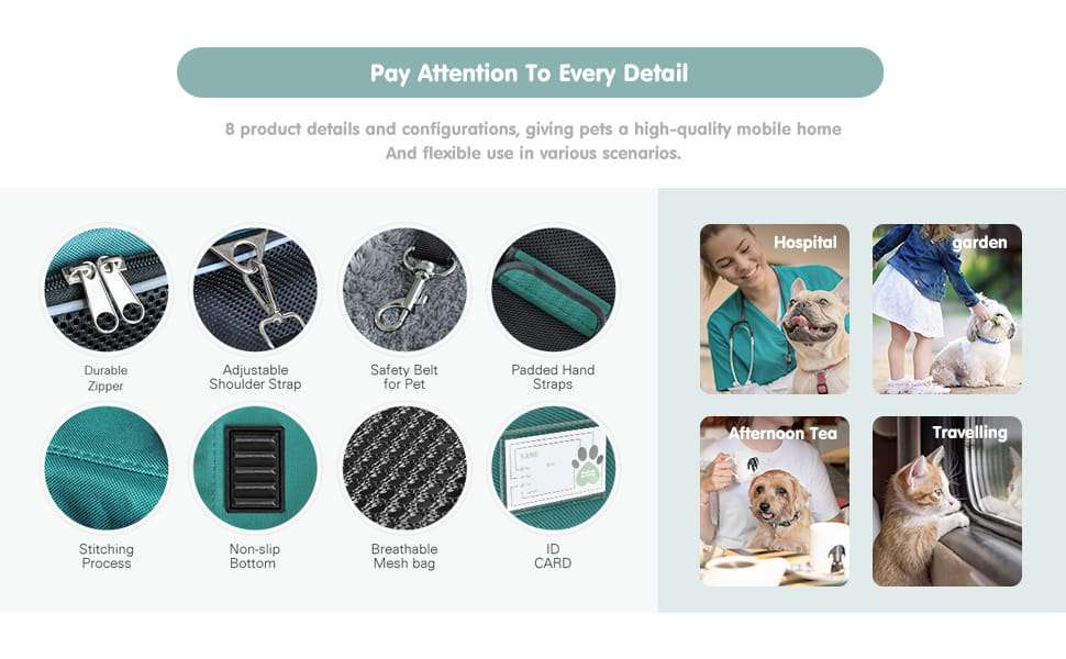 Bolso transportador de mascotas para viajes con diseño vertical base rigida y malla transpirable