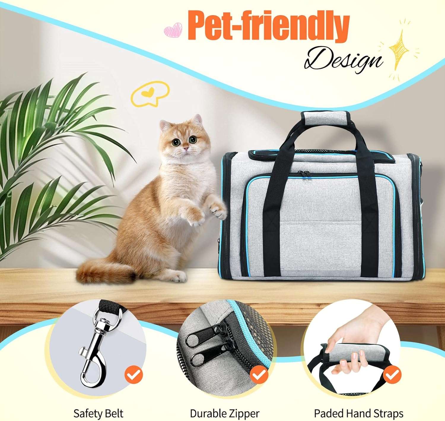 Bolso Transportador Expandible para Mascotas 45x27x27 Cm (Aprobado por Aerolíneas) - Imagen 2