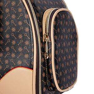Bolso transportador de lujo en piel sintética para mascotas pequeñas, ideal para viajes en avión.