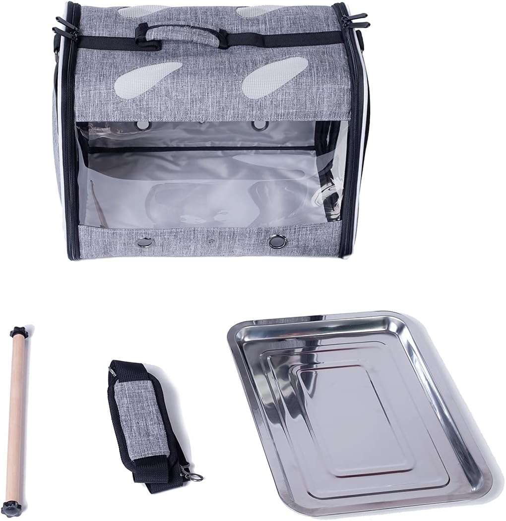 Bolso Transportador de Viaje para Pájaros con Soporte de Perca 38x30x17 Cm - Imagen 2