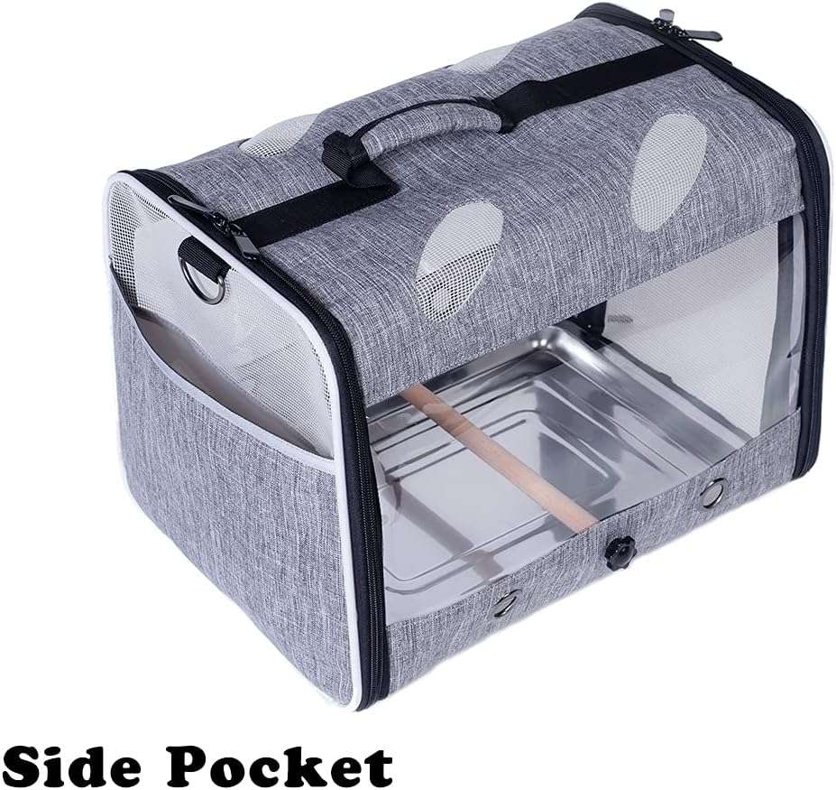 Bolso Transportador de Viaje para Pájaros con Soporte de Perca 38x30x17 Cm - Imagen 4