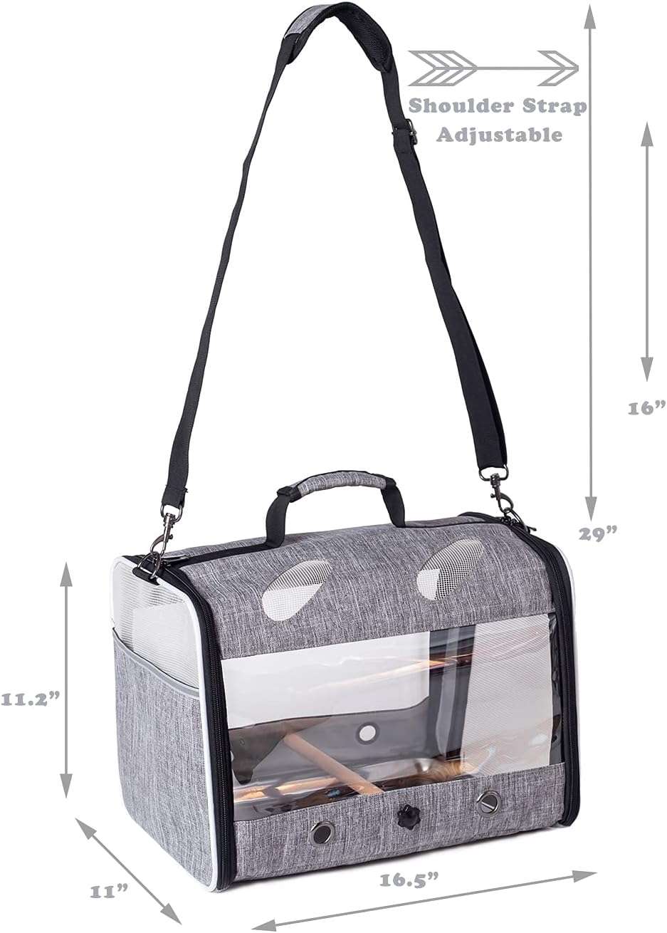 Bolso Transportador de Viaje para Pájaros con Soporte de Perca 38x30x17 Cm - Imagen 6