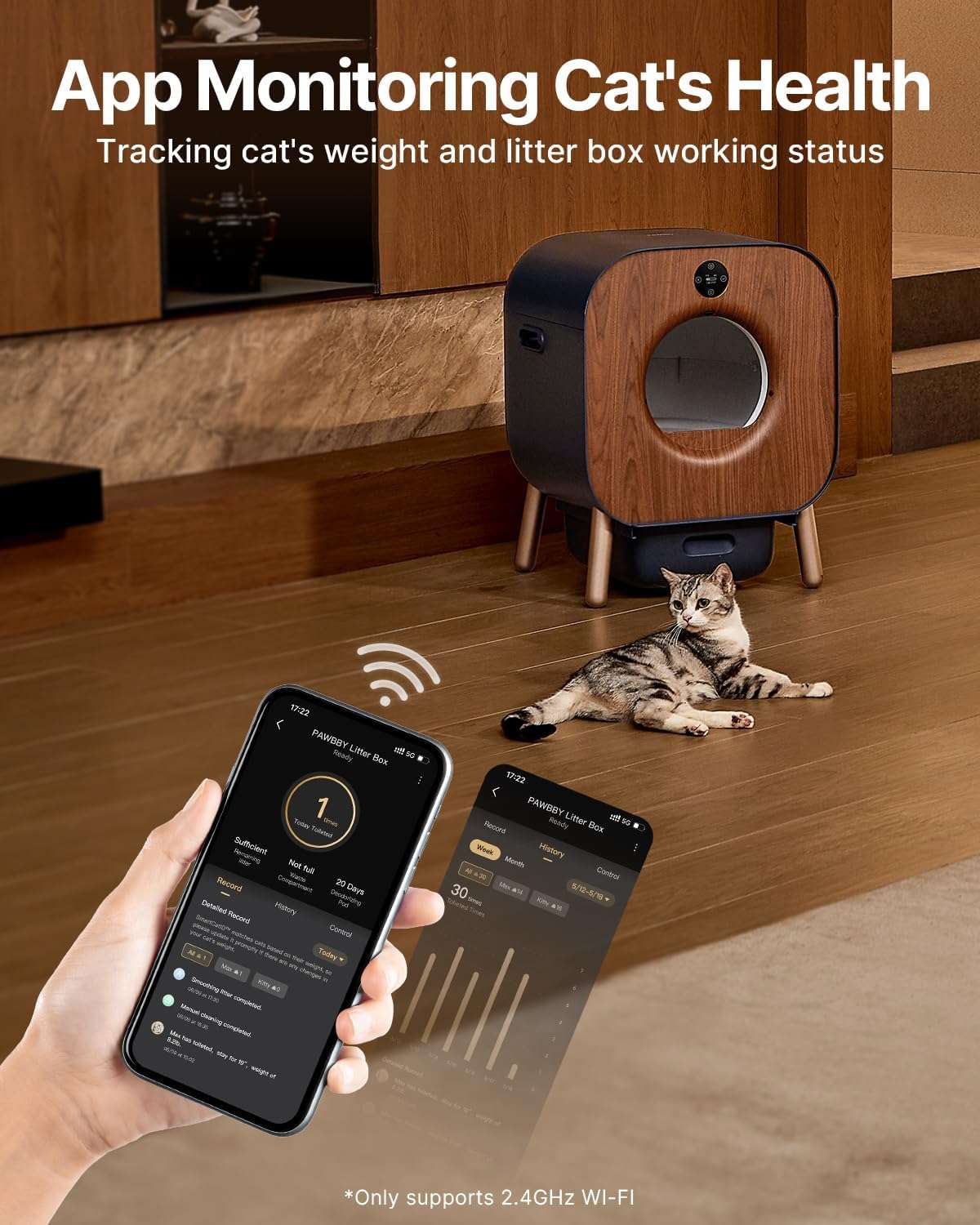 caja de arena cerrada y plegable para gatos con cajón extraíble, salida superior y pala con soporte