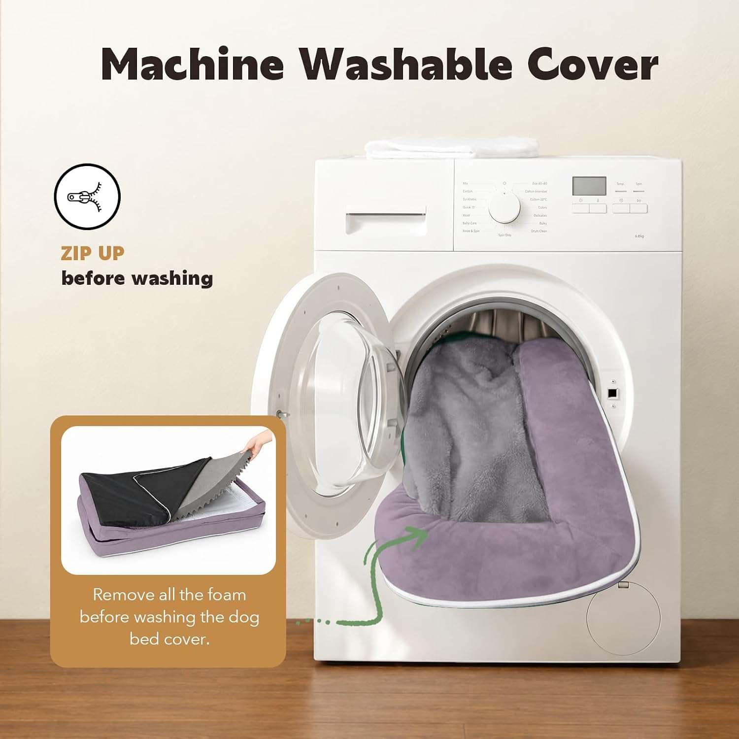 Cama Grande Ortopedia Lavable para Perros 91x68x17 Cm - Imagen 2