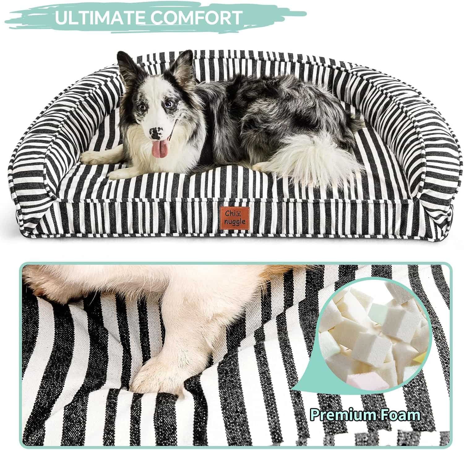 Cama ortopedica impermeable para perros medianos y grandes con espuma viscoelastica y funda lavable