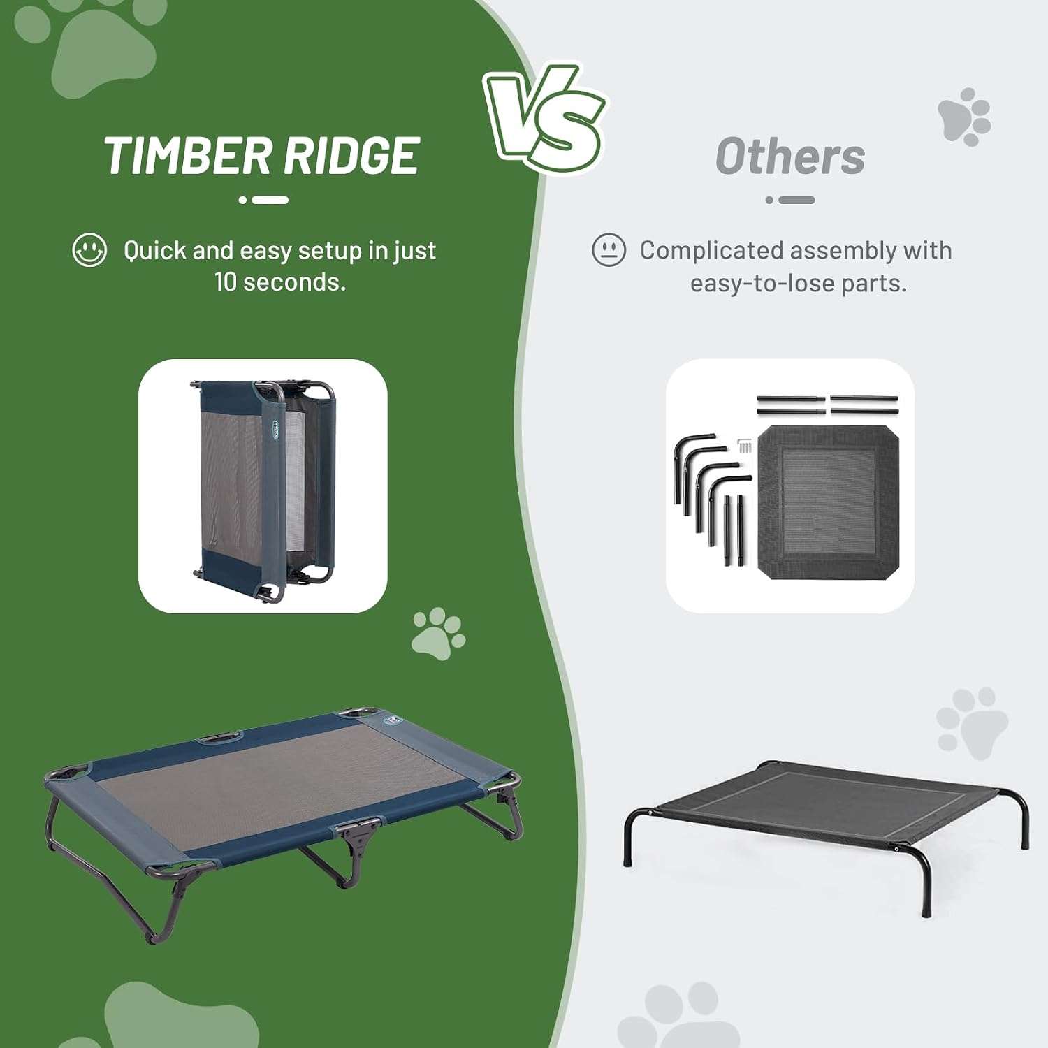 Cama Refrescante Elevada con Techo para Perros 96x66x18 Cm - Imagen 6