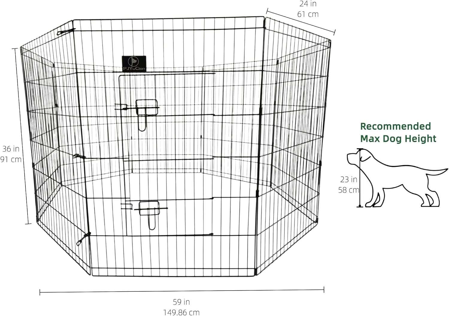 Corral plegable para perros con paneles de metal base impermeable y cubierta protectora lavable