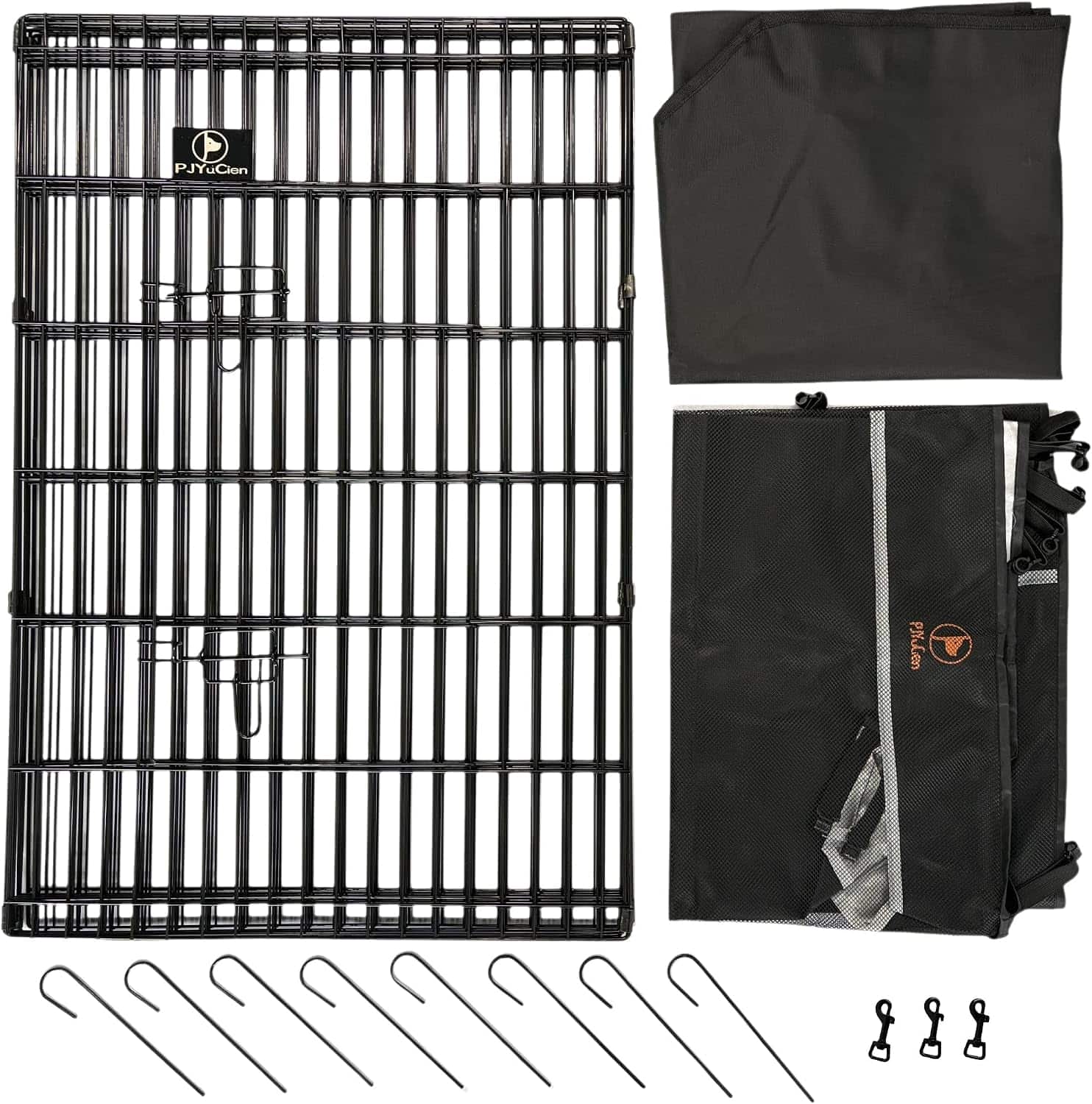 Corral plegable para perros con paneles de metal base impermeable y cubierta protectora lavable