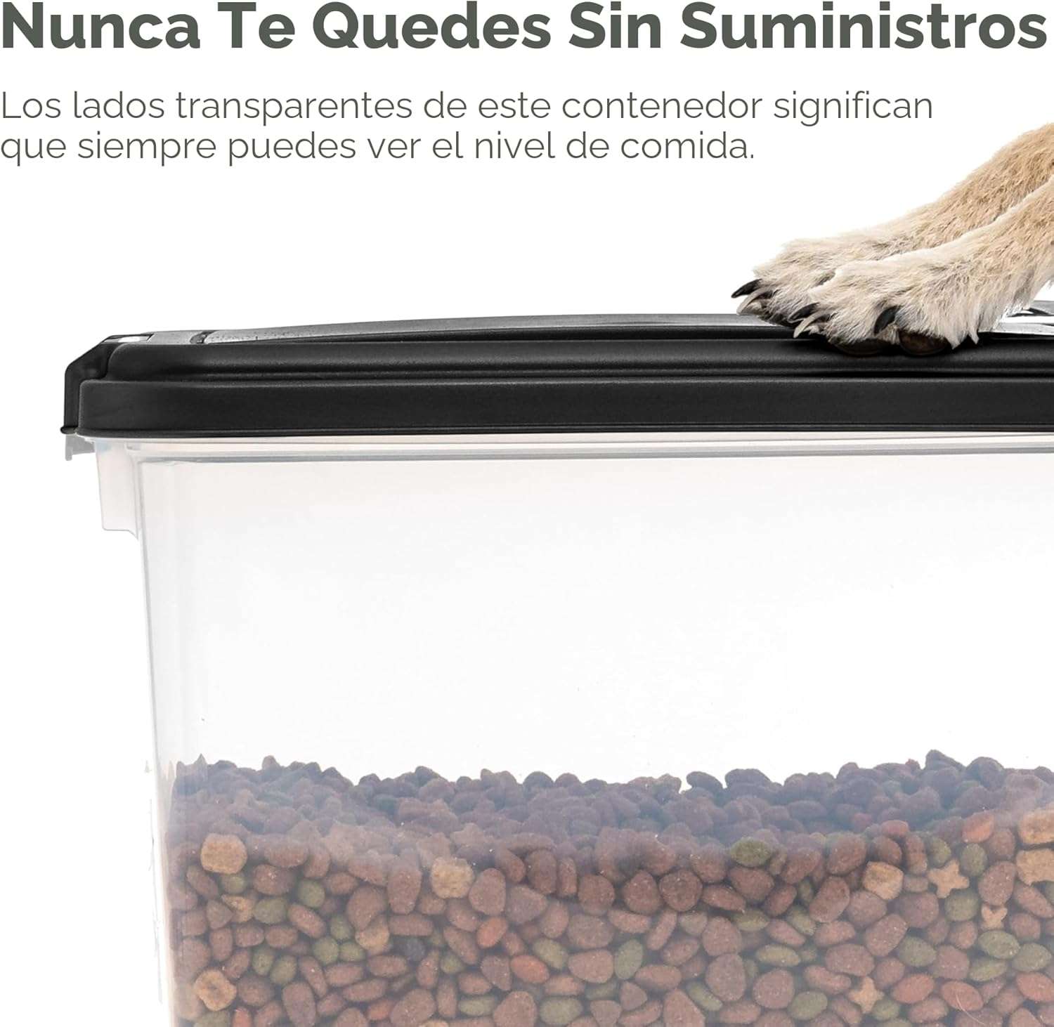 Contenedor Doble Hermético con Ruedas para Almacenar Comida de Mascotas 13.6Kg + 5 Kg - Imagen 5