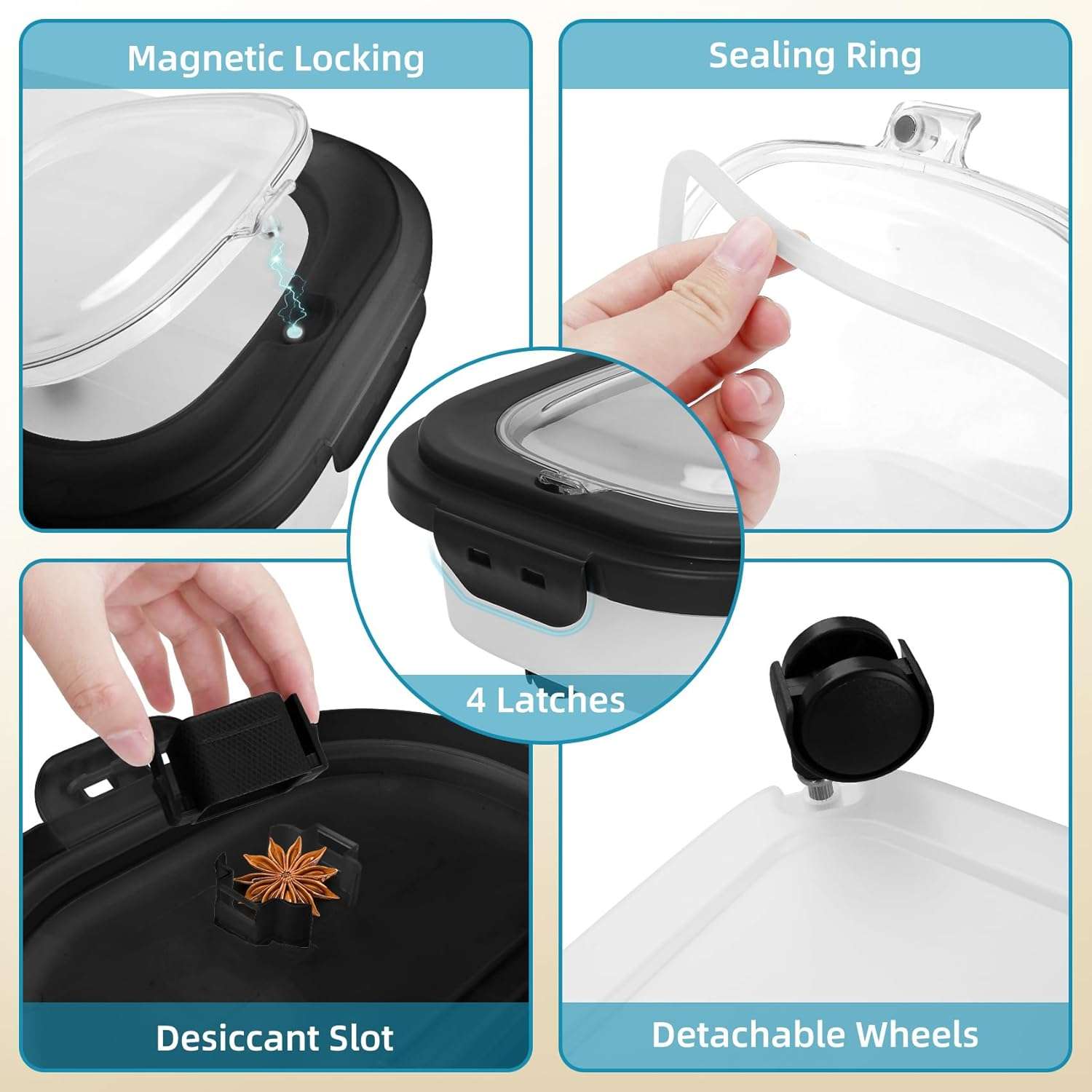 Contenedor de Comida Plegable con Ruedas Giratorias 9 Kg - Imagen 4