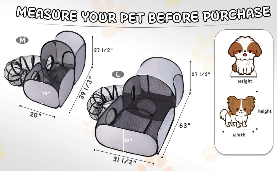 Corralito plegable tres en uno para gatos con carpa y tunel de tela suave