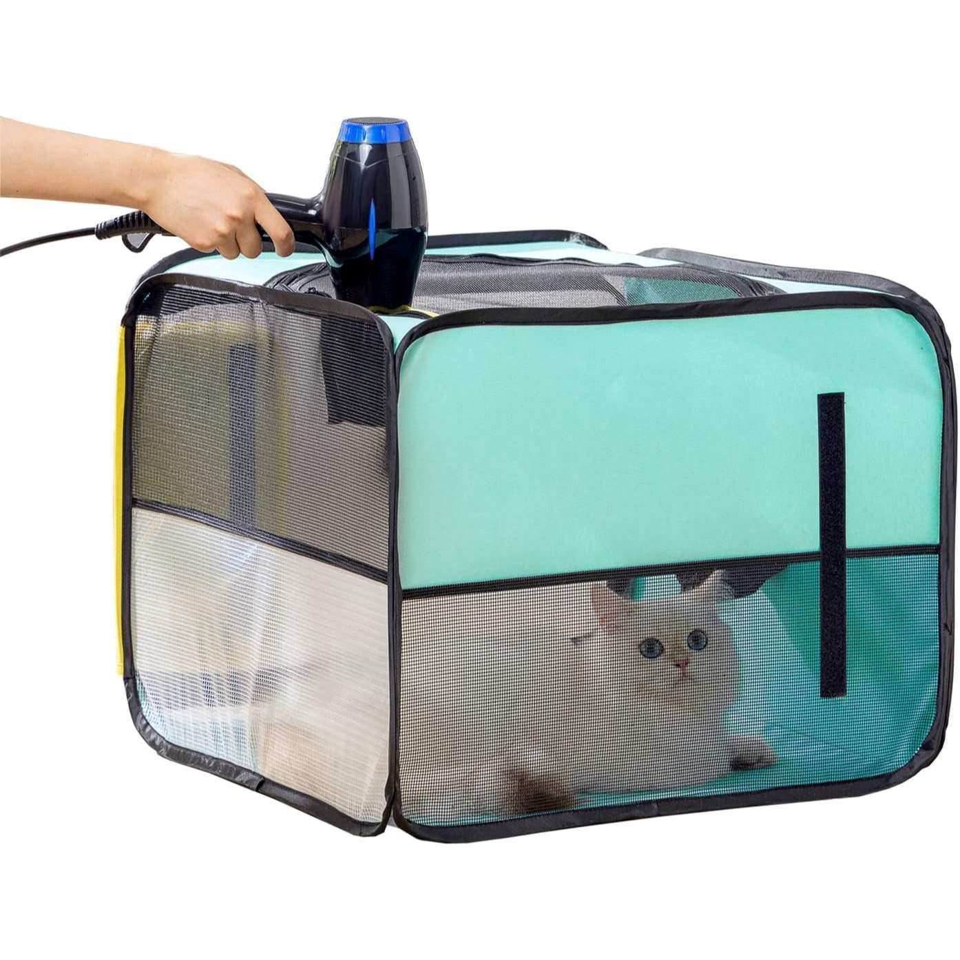 corral de secado plegable para mascotas de 52 centimetros con entrada para secador de pelo ideal para chile