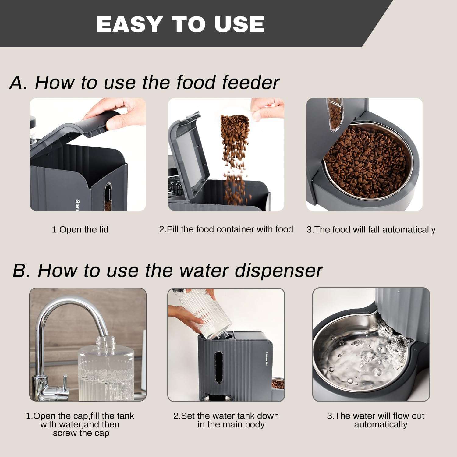 Dispensador de Agua y Comida por Gravedad 3 L y 1.3 Kg - Imagen 6