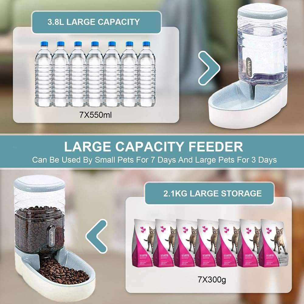 Dispensador de Agua y Comida por Gravedad de 3.8 L y 2.1 Kg - Imagen 6