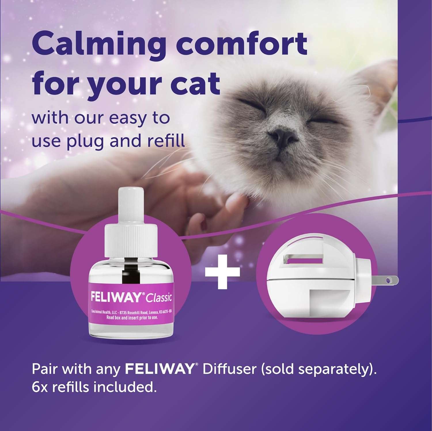 paquete de seis repuestos feliway classic de feromonas calmantes para gatos con cobertura de 65 metros cuadrados ideal para chile
