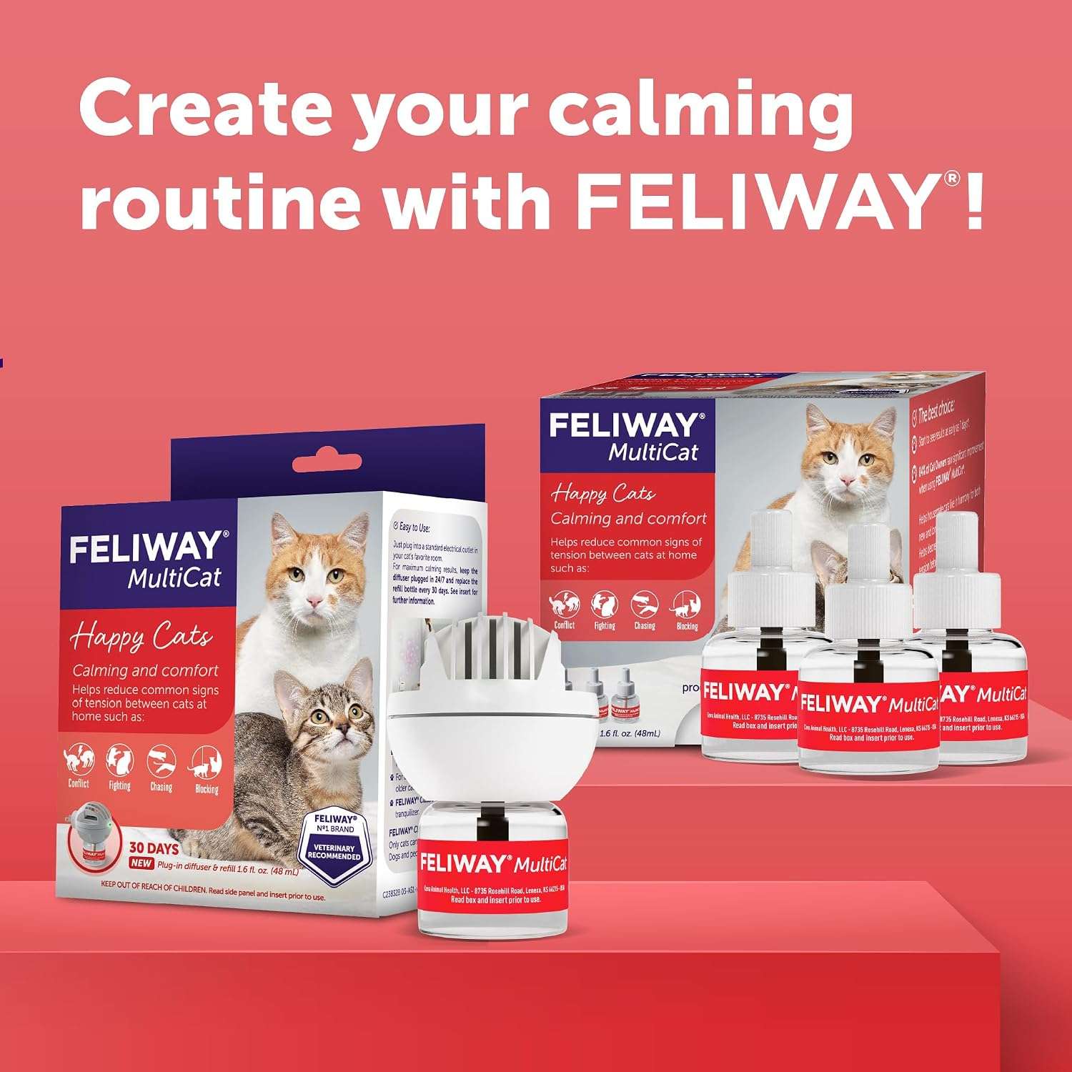 Difusor de feromonas FELIWAY MultiCat para reducir conflictos entre gatos