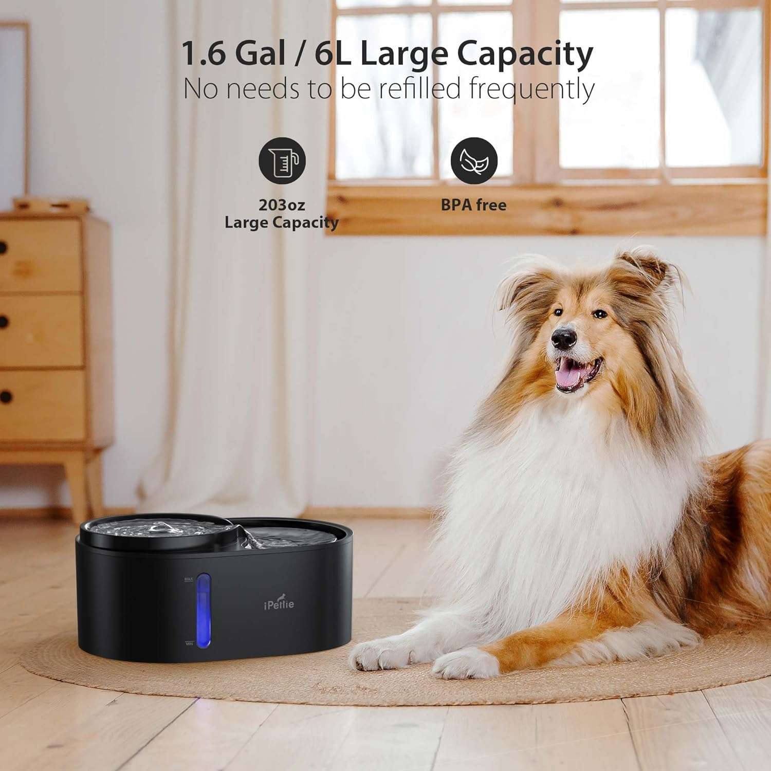 Fuente de Agua Cascada Electrica con Luz para Mascotas de 6 L - Imagen 2
