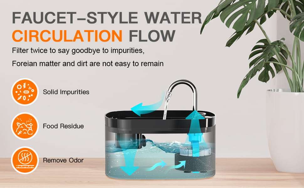 Fuente de agua automatica para gatos con diseno tipo grifo luz LED y gran capacidad.