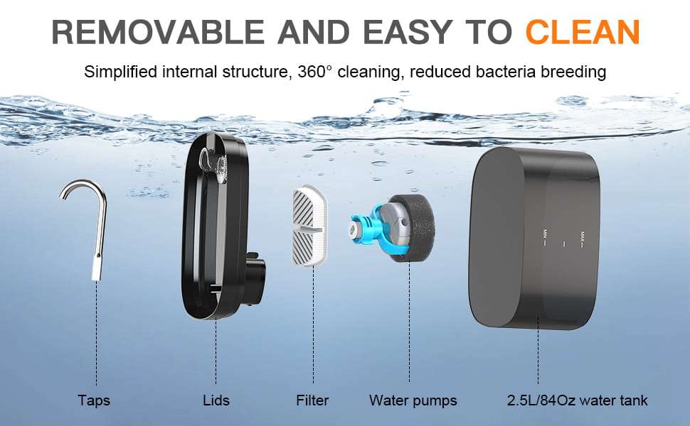 Fuente de agua automatica para gatos con diseno tipo grifo luz LED y gran capacidad.