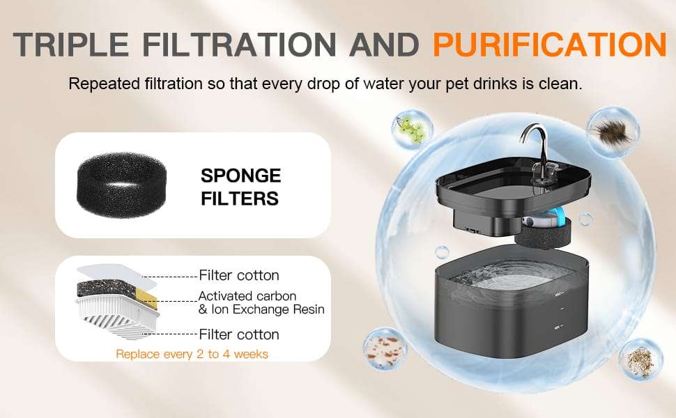 Fuente de agua automatica para gatos con diseno tipo grifo luz LED y gran capacidad.