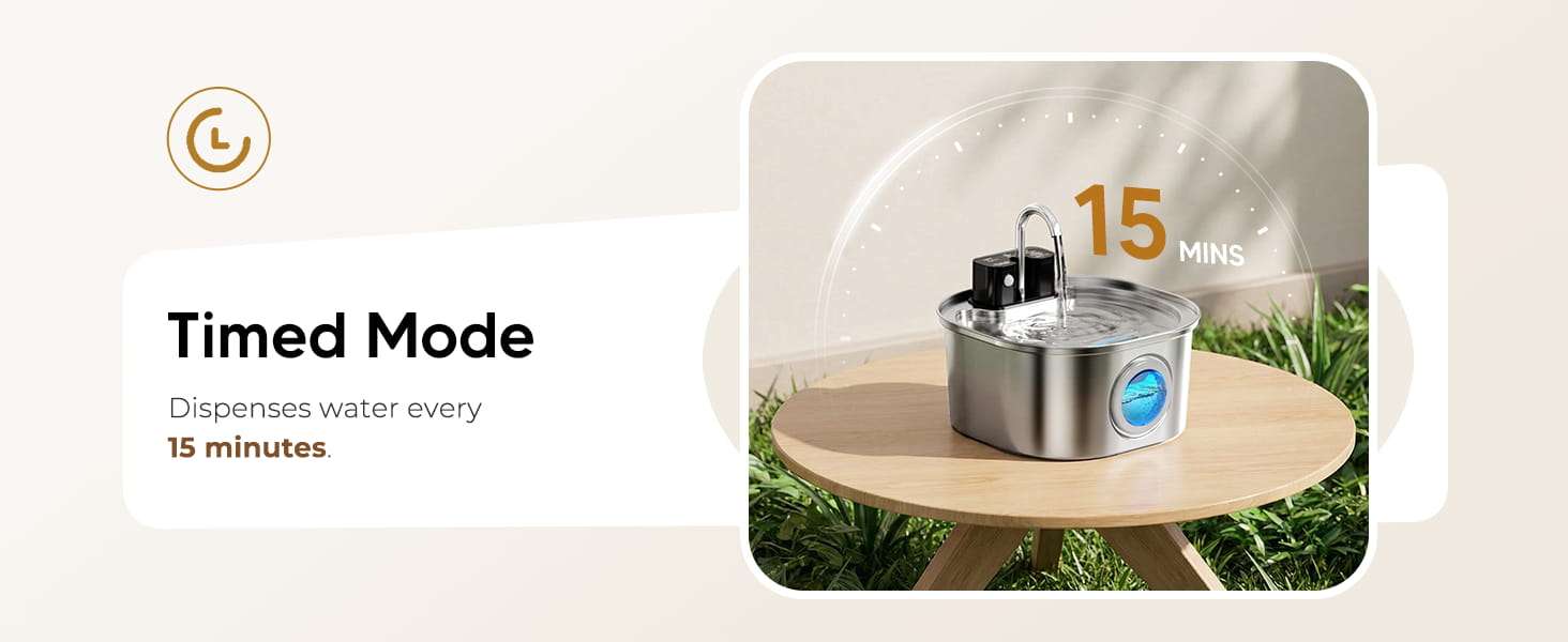 Fuente de Agua Inalámbrica con Sensor de Movimiento de Acero Inoxidable 3.2 L - Imagen 12