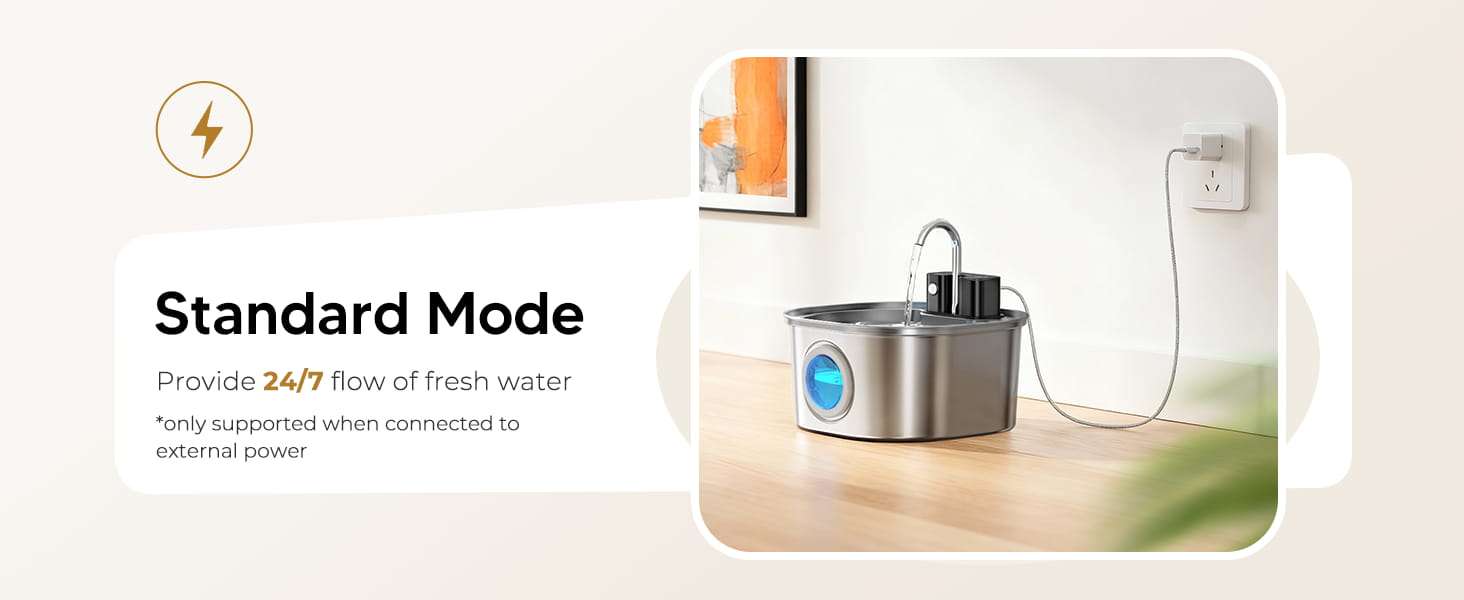 Fuente de Agua Inalámbrica con Sensor de Movimiento de Acero Inoxidable 3.2 L - Imagen 14