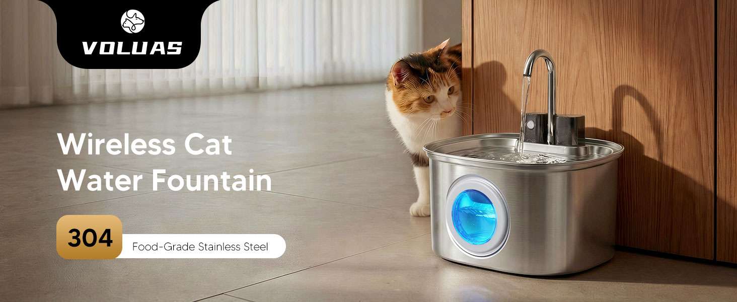 Fuente de Agua Inalámbrica con Sensor de Movimiento de Acero Inoxidable 3.2 L - Imagen 7
