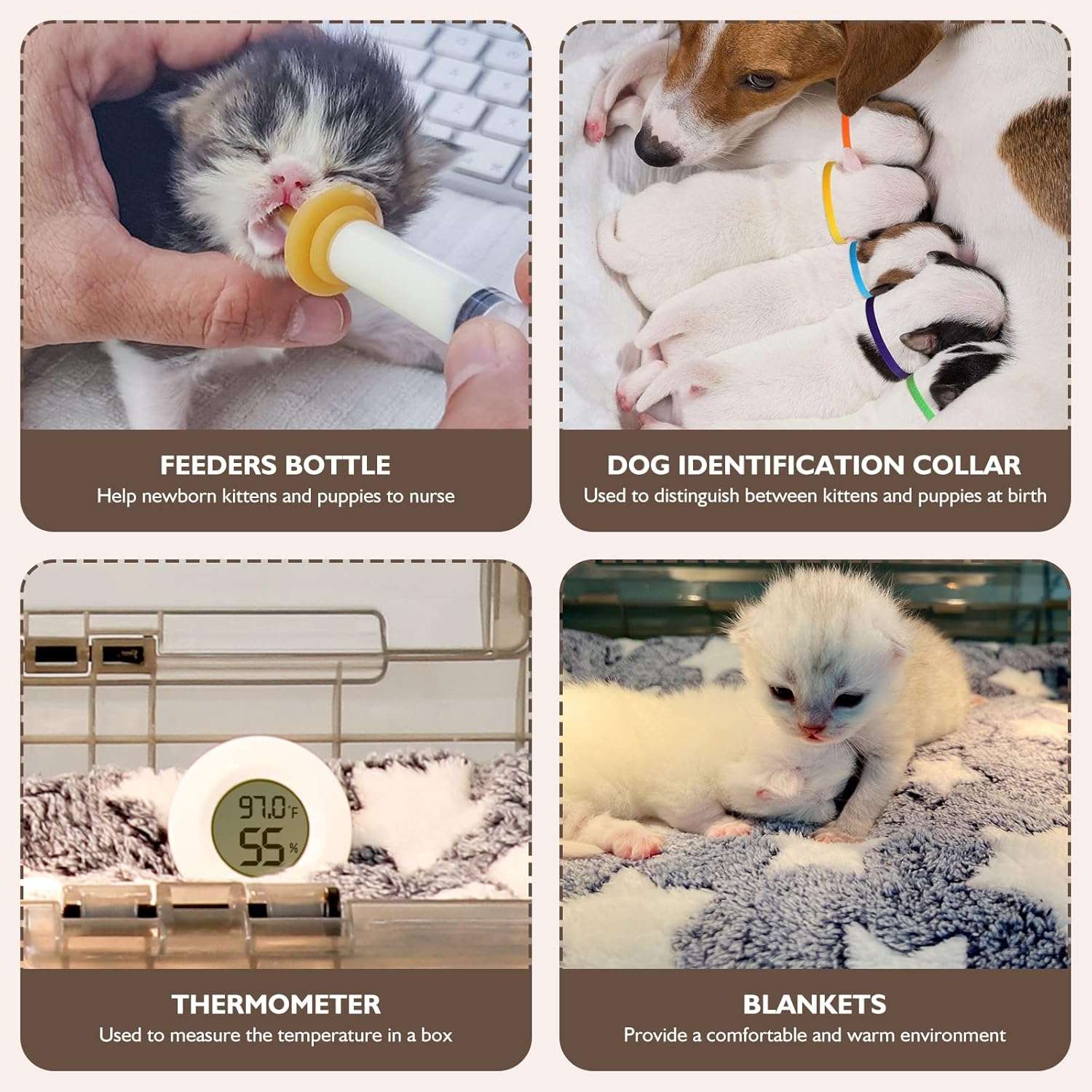 Incubadora transparente para cachorros y gatitos con lampara de calor ventilador y kit de alimentacion.