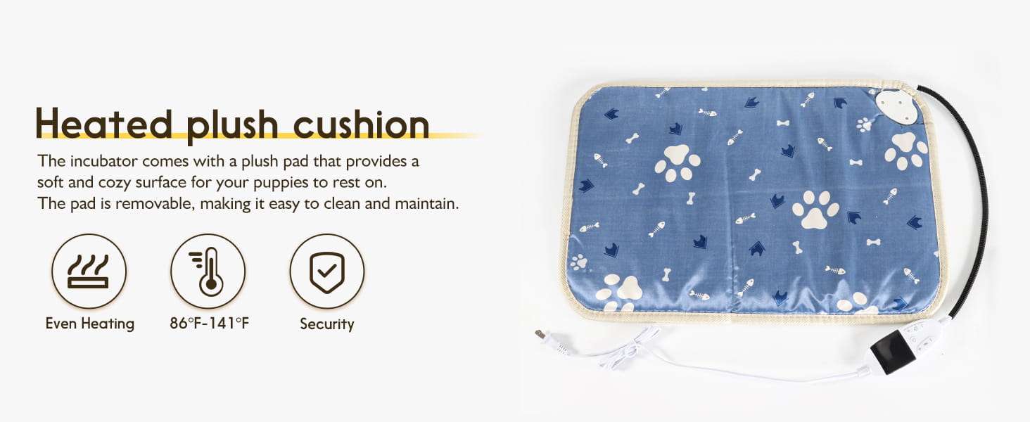 Incubadora transparente para cachorros y gatitos con lampara de calor ventilador y kit de alimentacion.