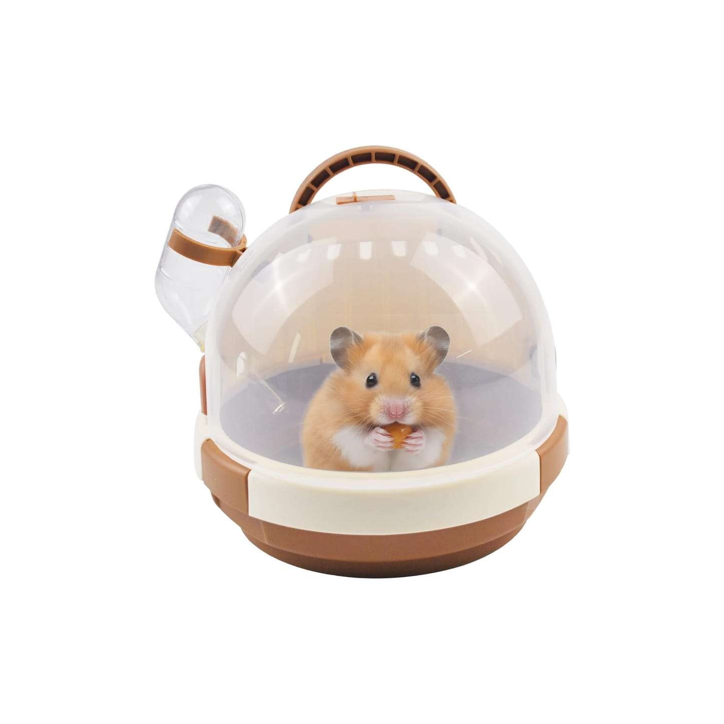 Jaula transportadora pequeña para hamster con ventilacion botella de agua y ventana transparente