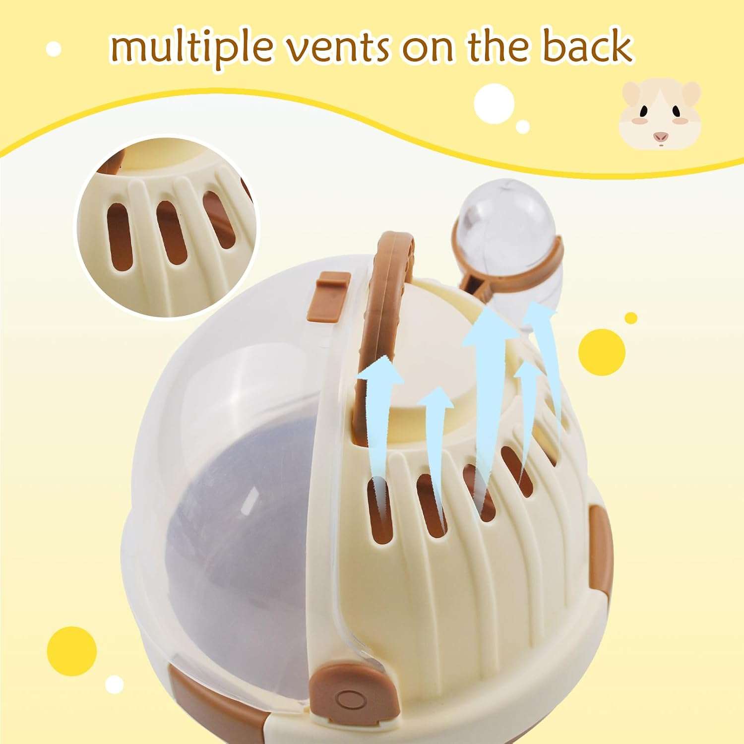 Jaula transportadora pequeña para hamster con ventilacion botella de agua y ventana transparente