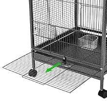 Jaula de acero resistente para aves con base plana ruedas y accesorios incluidos