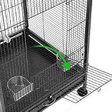 Jaula de acero resistente para aves con base plana ruedas y accesorios incluidos