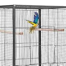 Jaula de acero resistente para aves con base plana ruedas y accesorios incluidos