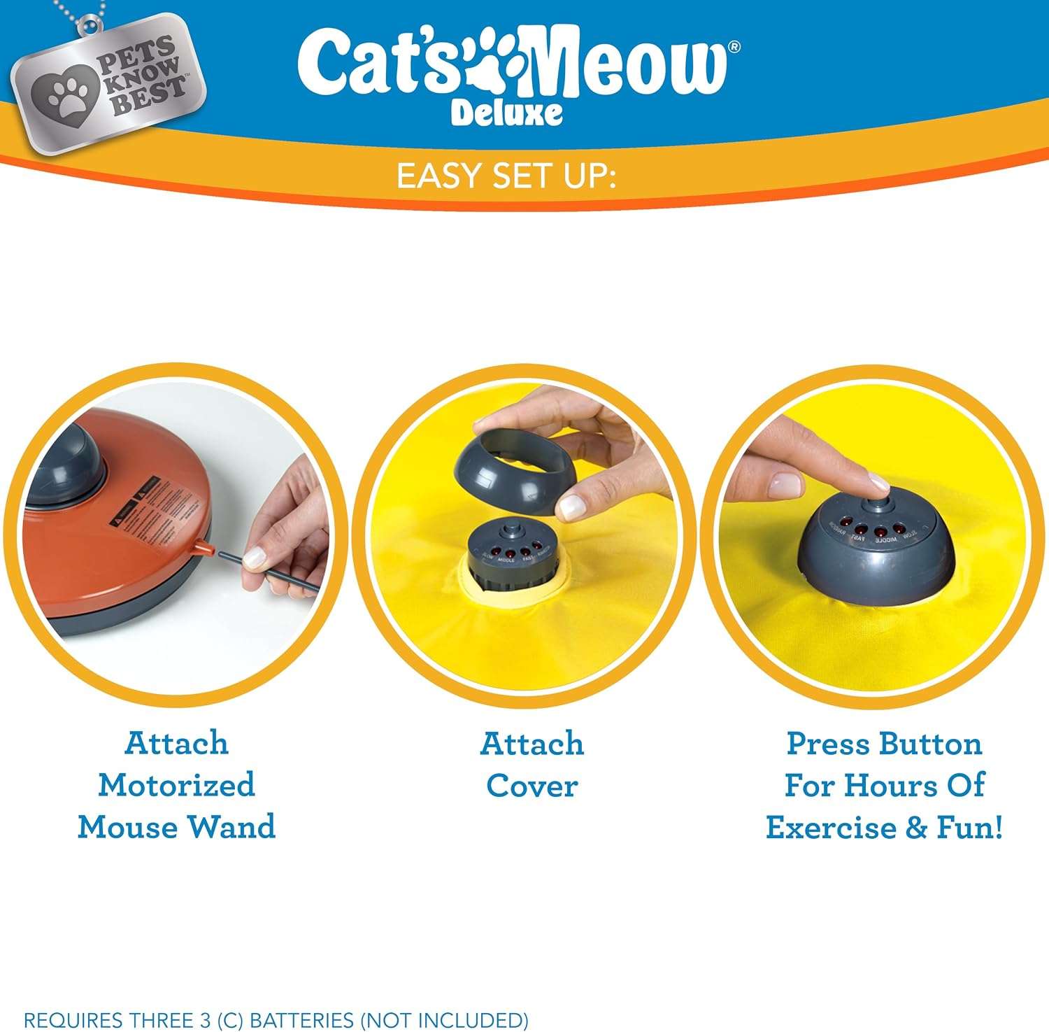 juguete interactivo motorizado para gatos con varita oculta bajo cubierta y movimiento de presa Cat's Meow