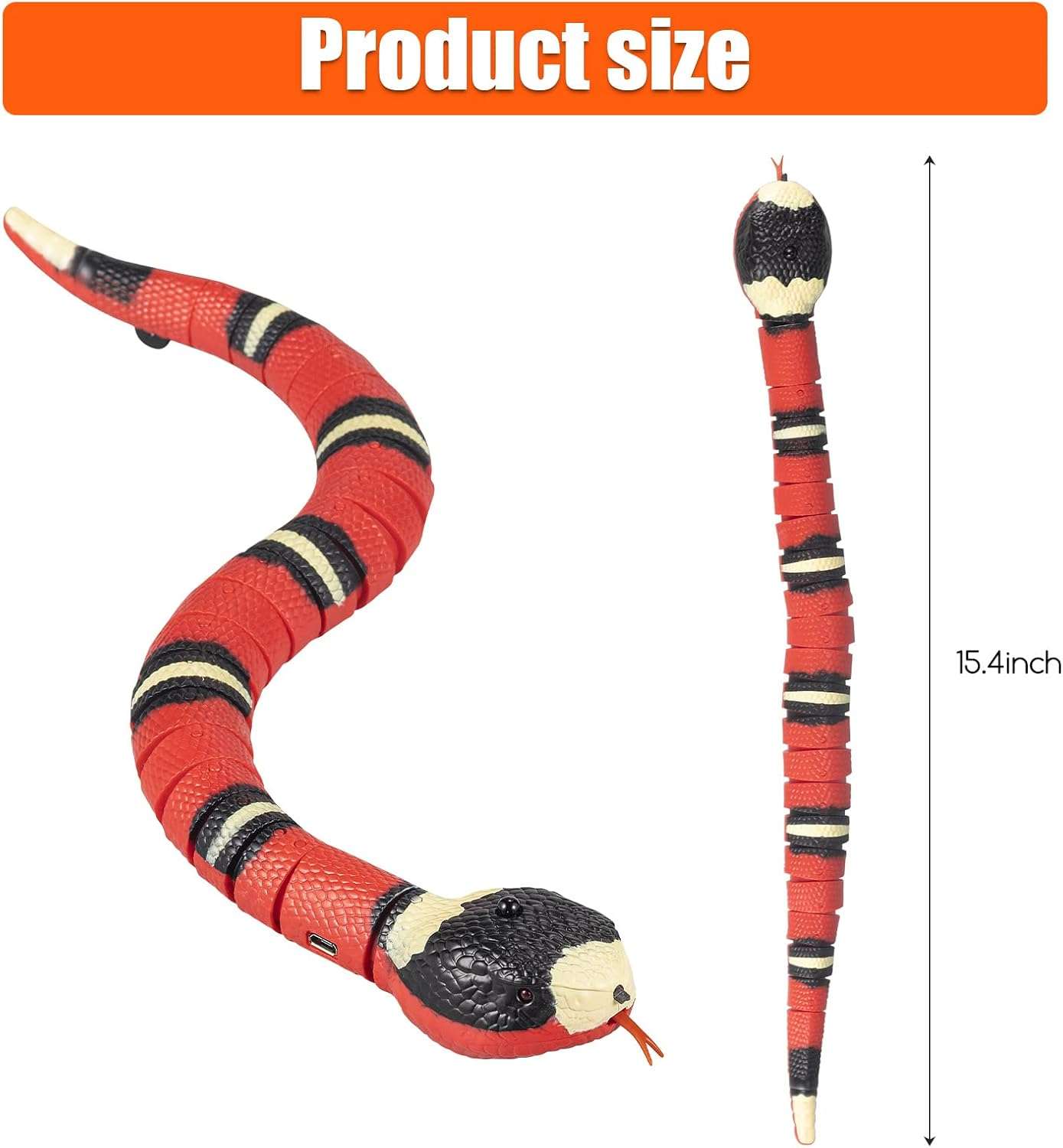 Juguete Serpiente con Sensor de Obstáculo y Control Remoto para Gatos - Imagen 2