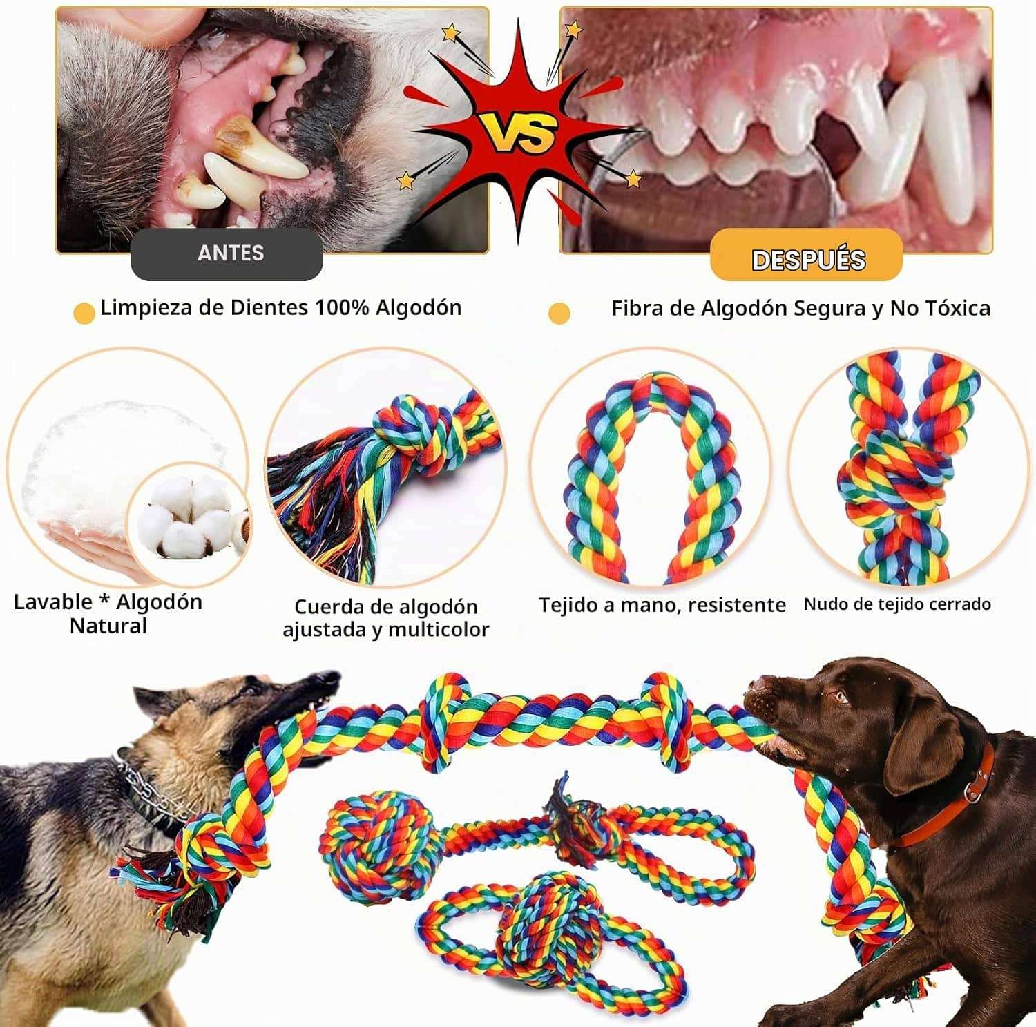 Juguetes Masticadores Agresivos Indestructibles para Perros 13 Piezas - Imagen 6