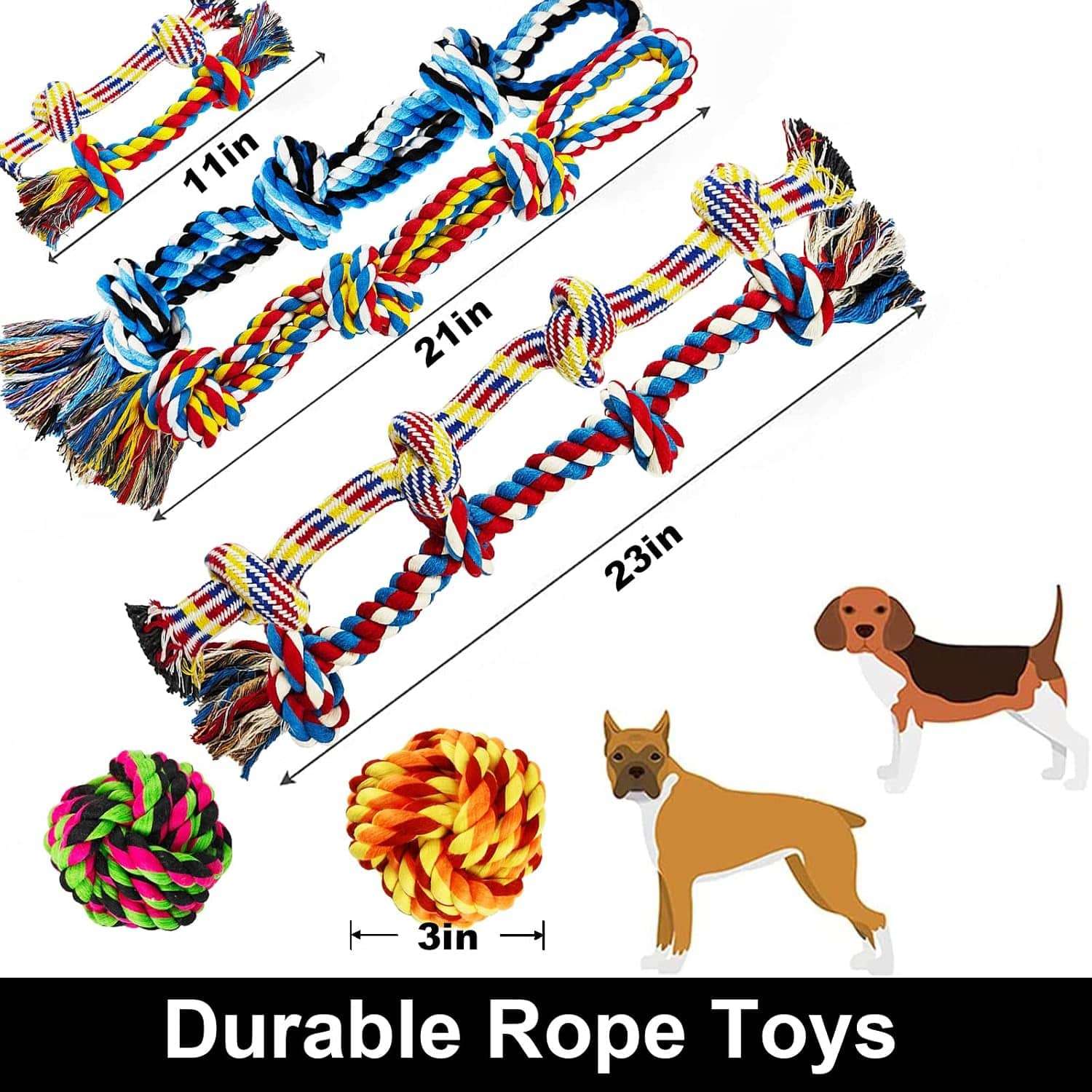 Juguetes de Cuerda Indestructibles para Perros Razas Grandes 12 Piezas - Imagen 6
